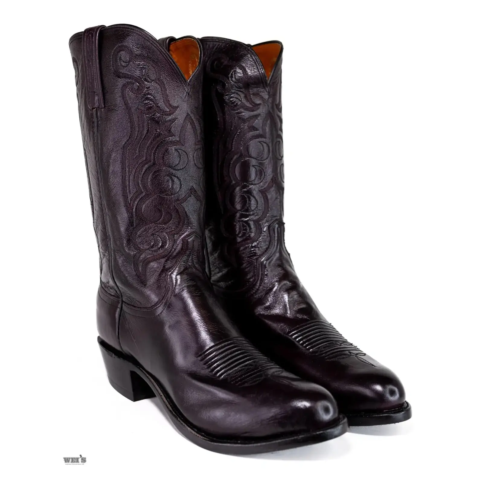 Lucchese 1883 Men's Cowboy Boots 13" Cordoba Calf Black - Image 5