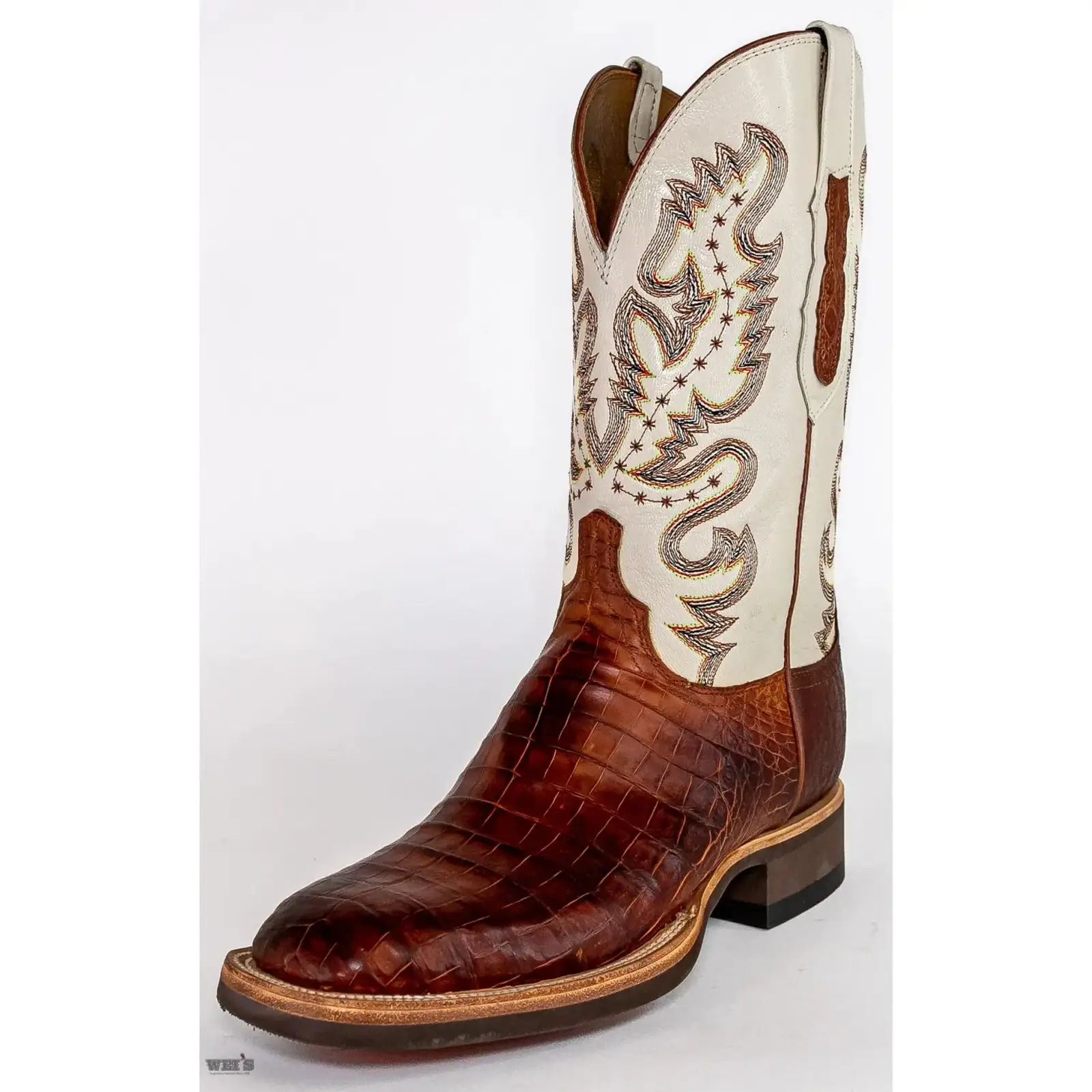 Lucchese 1883 Men's Exotic Cowboy Boots 14" Caiman Ox Wide Square Toe - Image 2