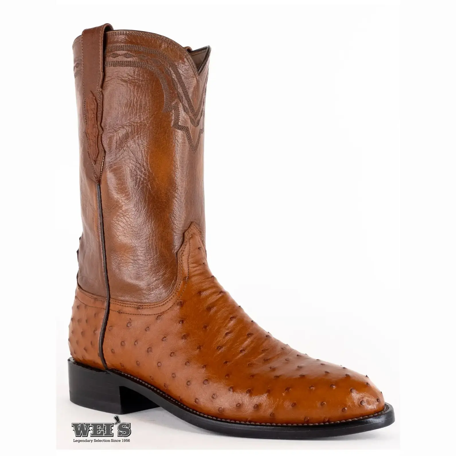 Lucchese 2000 Exotic Full-Quill Ostrich Roper Boot Men's