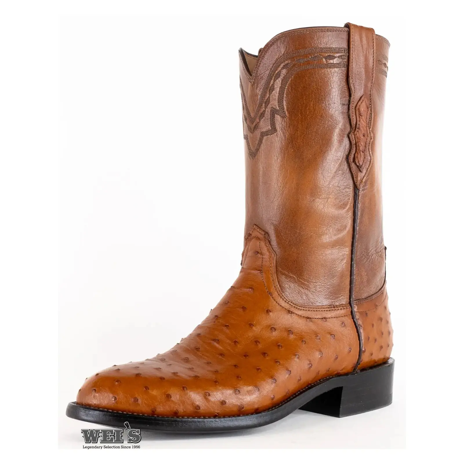 Lucchese 2000 Exotic Full-Quill Ostrich Roper Boot Men's - Image 3