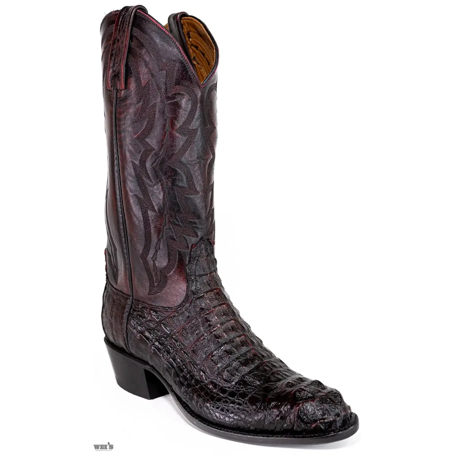 Lucchese 2000 Men's Cowboy Boots 13" Exotic Caiman/Deer