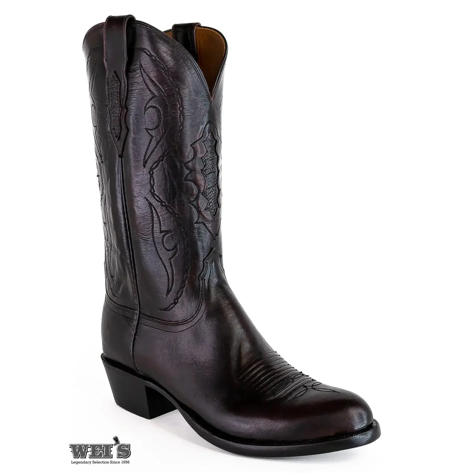 Lucchese 2000 Men's Cowboy Boots 14" Cowhide Black Cherry