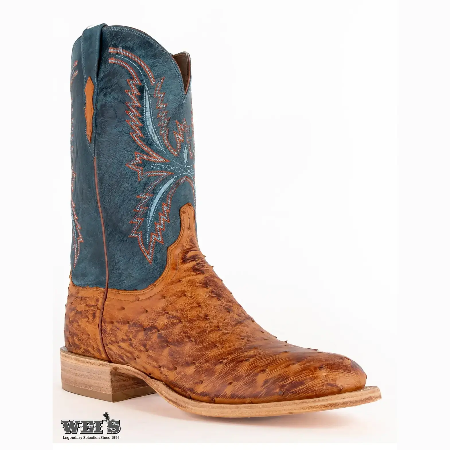 Lucchese 2000 Men's Cowboy Boots 13" Exotic Ostrich Walking Heel -CLEARANCE