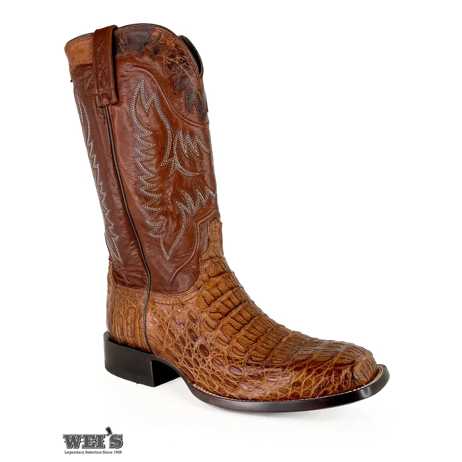 Lucchese Men's Cowboy Boots 13" Rhys Exotic Caiman Hornback