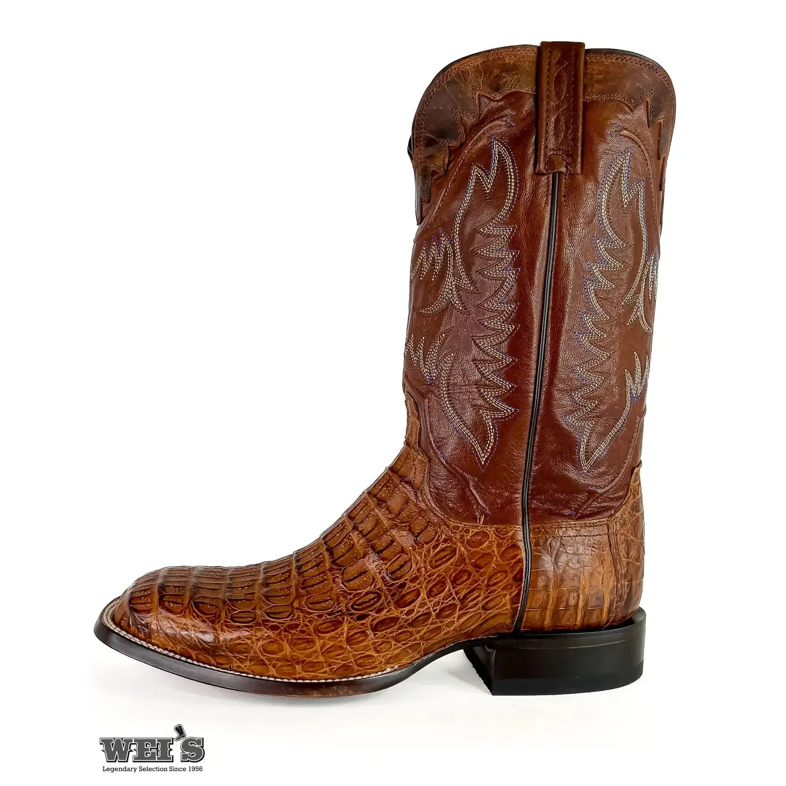 Lucchese Men's Cowboy Boots 13" Rhys Exotic Caiman Hornback - Image 4