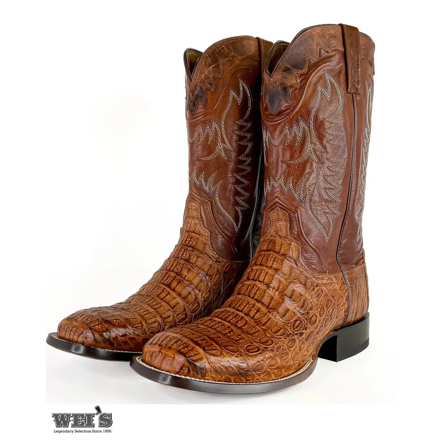Lucchese Men's Cowboy Boots 13" Rhys Exotic Caiman Hornback - Image 5