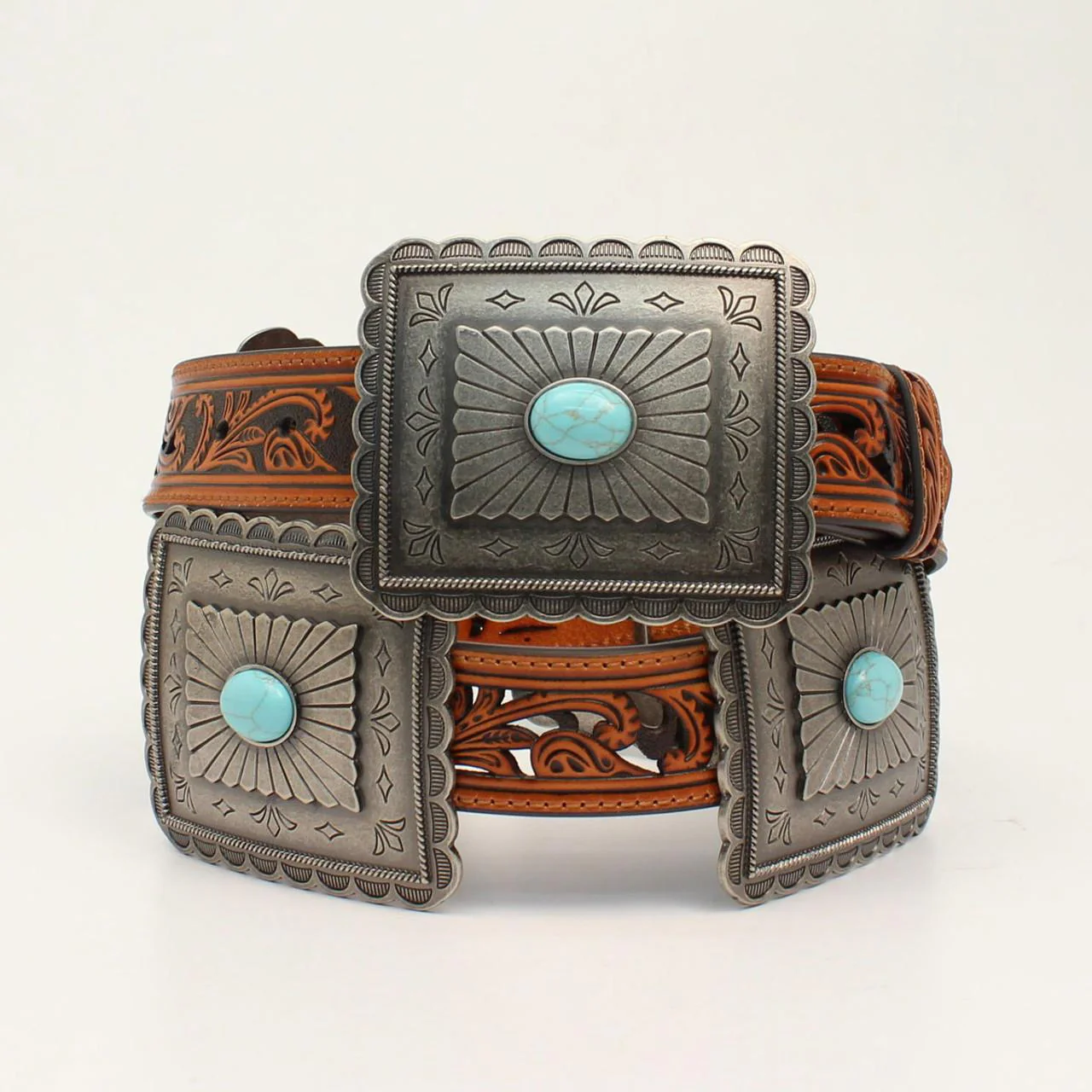 M&F Women's Rectangular Concho Belt - Image 2