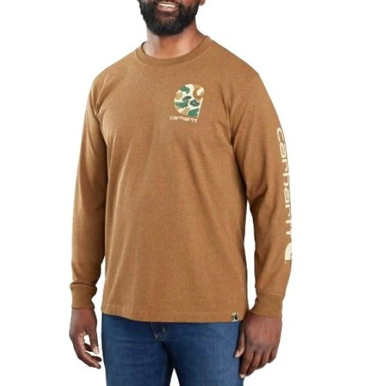 Carhartt Men’s Shirt Long Sleeve Relaxed Fit Camo Logo