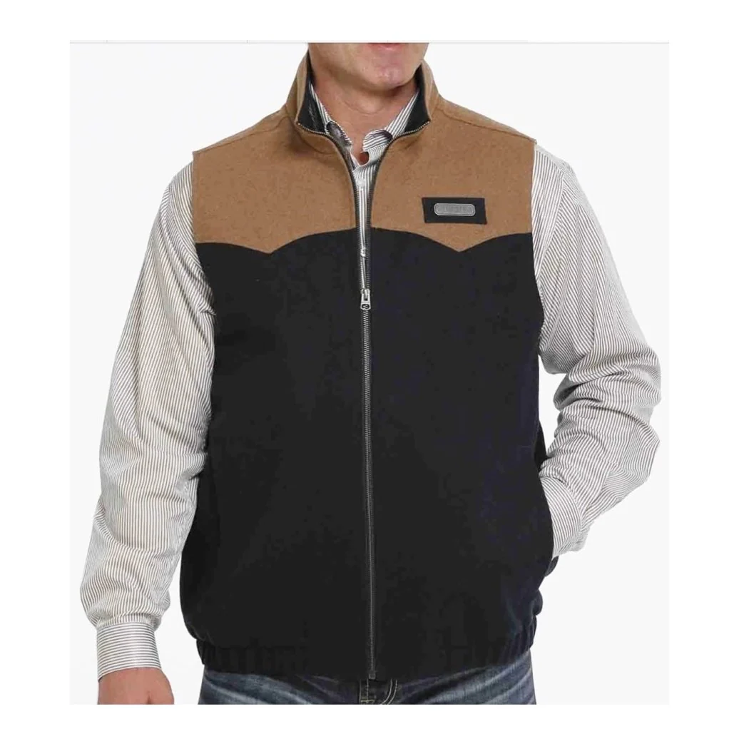 Cinch Men’s Vest Lined Woolly Zipper Navy