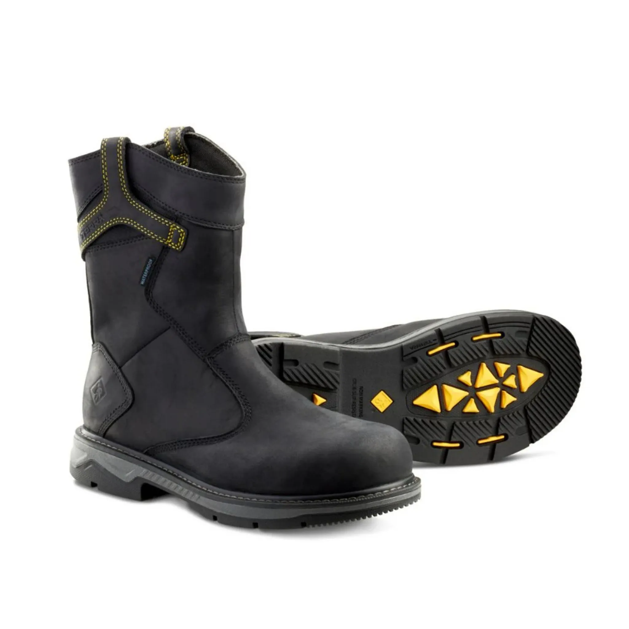 Terra Men's Patton Wellington Waterproof Aluminum Toe Pull-On Safety Work Boot