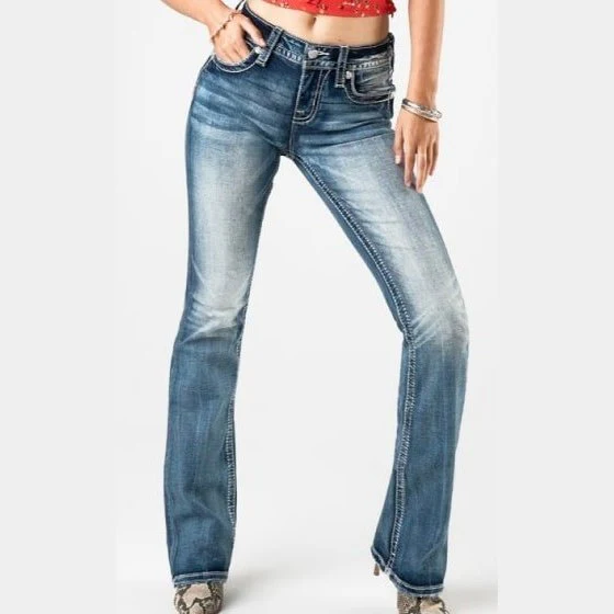 Miss Me Women’s Jeans Lucky Mid-Rise Bootcut Jean - Image 2