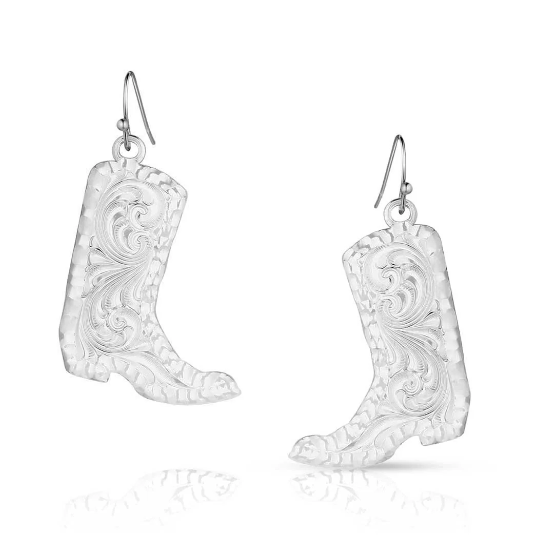 Montana Silversmiths Chiseled Boots Earrings