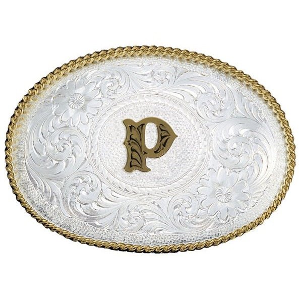 Montana Silversmiths Silver Engraved Initial P Buckle