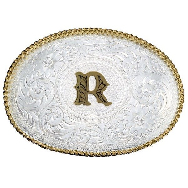 Montana Silversmiths Silver Engraved Initial R Buckle