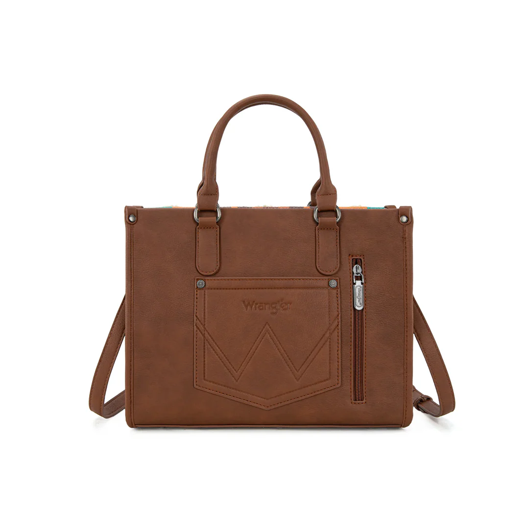 Montana West Women's Sherpa Aztec Canvas Brown Tote/Crossbody - Image 2