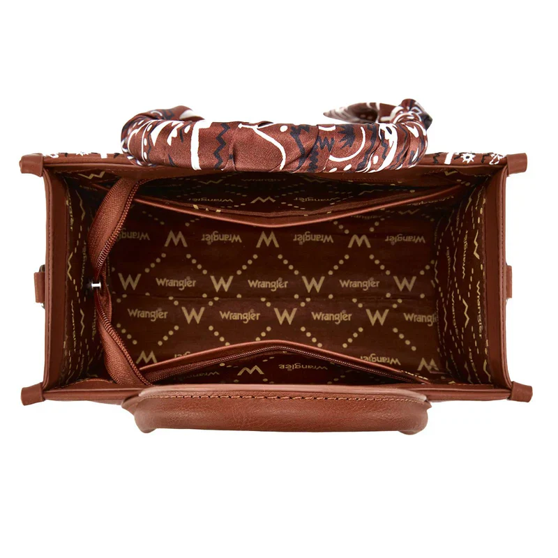 Montana West Wrangler Paisley Print Tote Crossbody Bag - Image 3