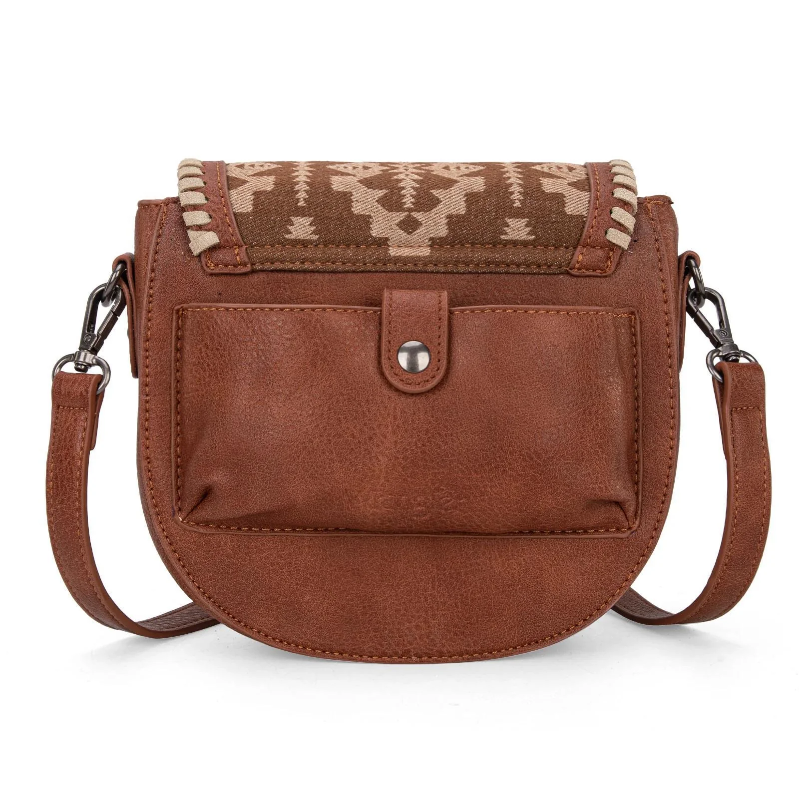 Montana West Wrangler Southwestern Print Saddle Bag - Brown - Image 2