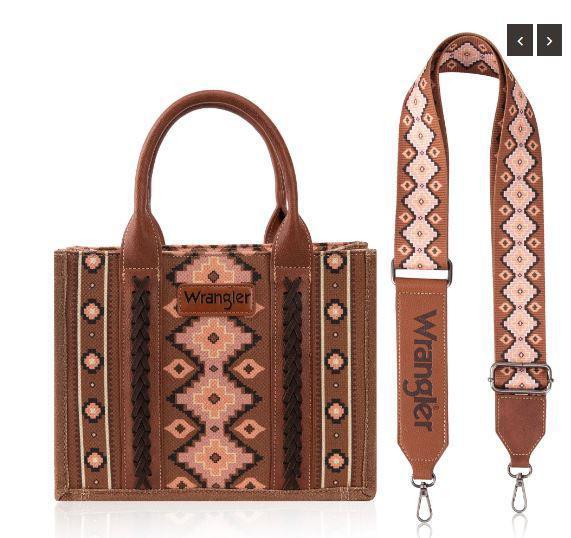 Montana West Wrangler Southwestern Print Small Canvas Tote/Crossbody