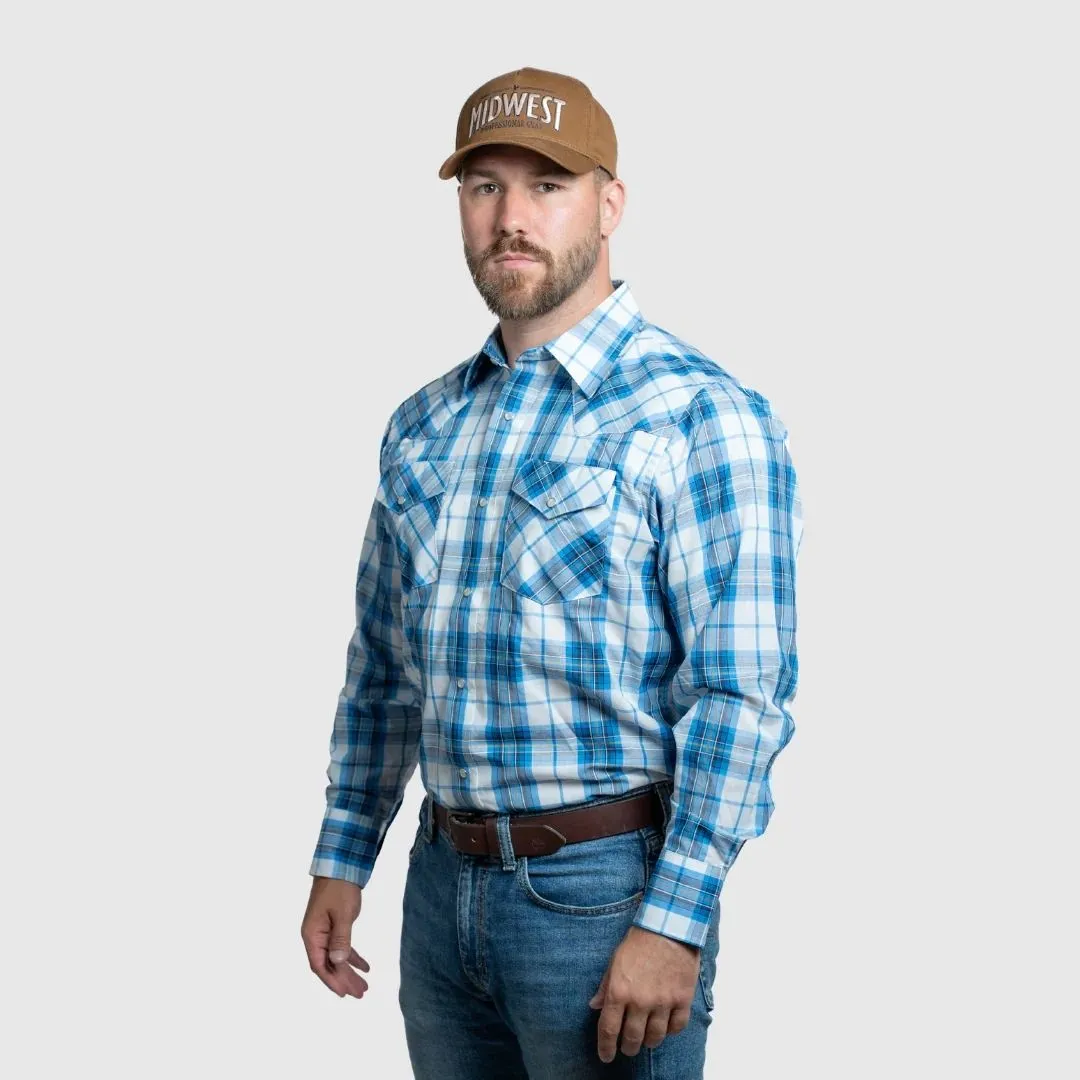 MWG Apparel Men's Snap Plaid Shirt - Natural