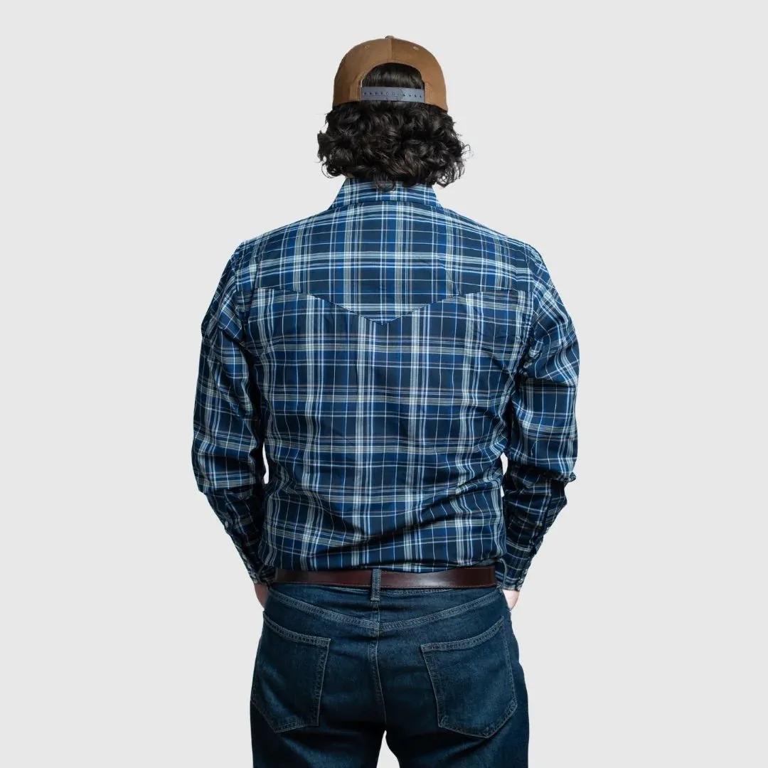 MWG Apparel Men's Snap Plaid Shirt - Dark Royal - Image 2