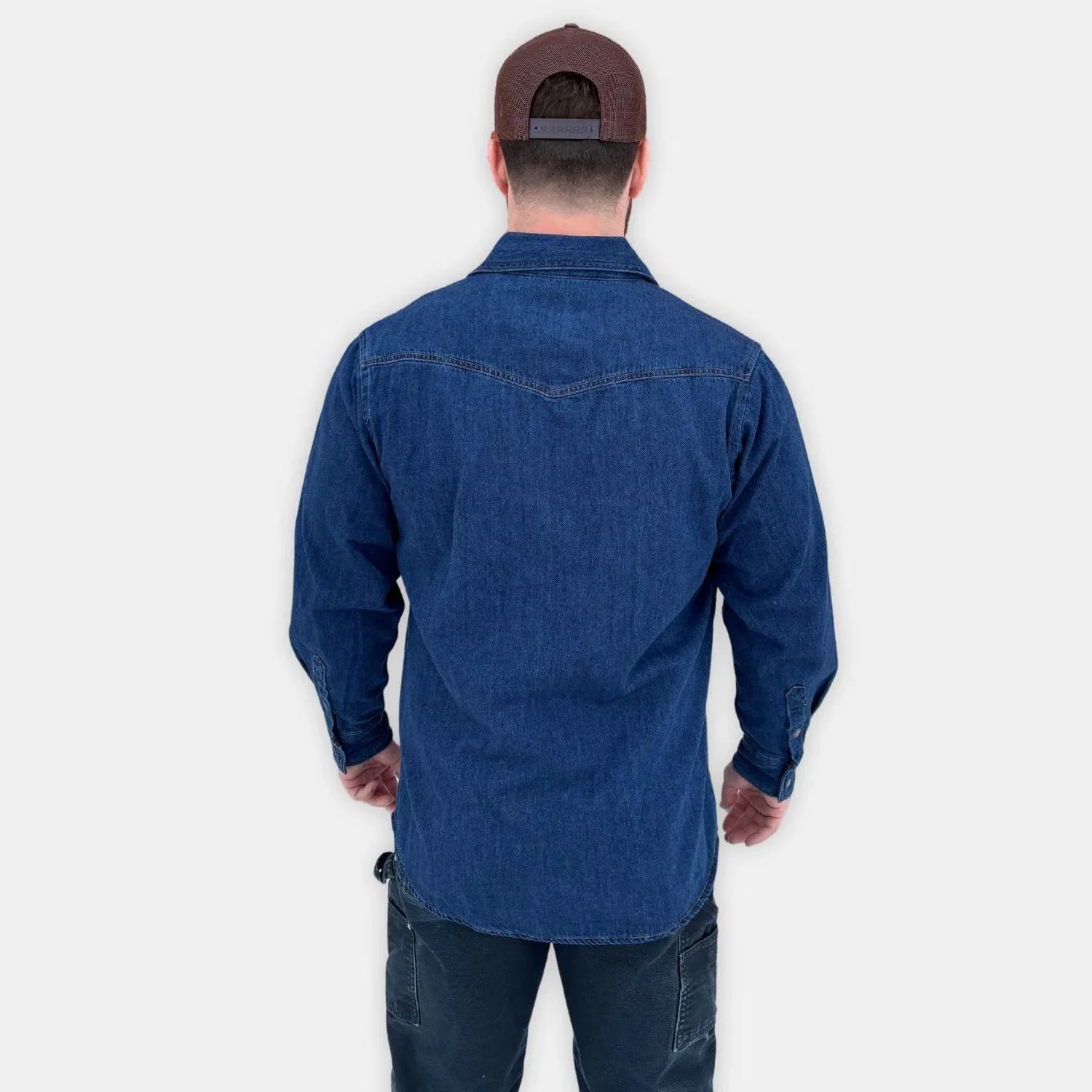 MWG Men's Western Snap Denim Long Sleeve Shirt - Image 2