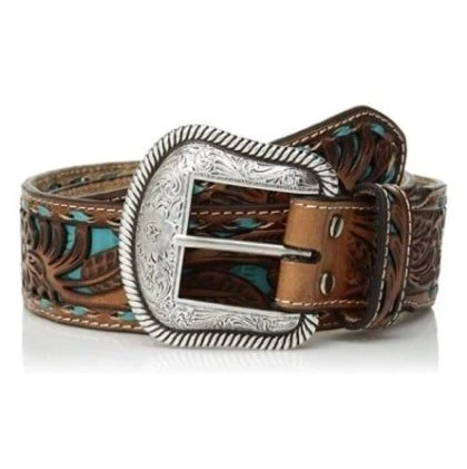 Nocona Unisex Turquoise Inlay Taper Belt