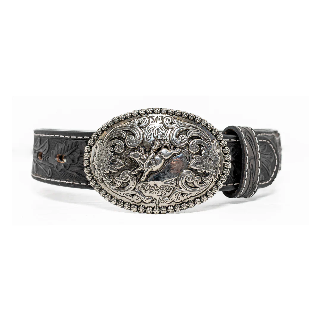 Nocona Kid's Embroidered Cross Inlay Black