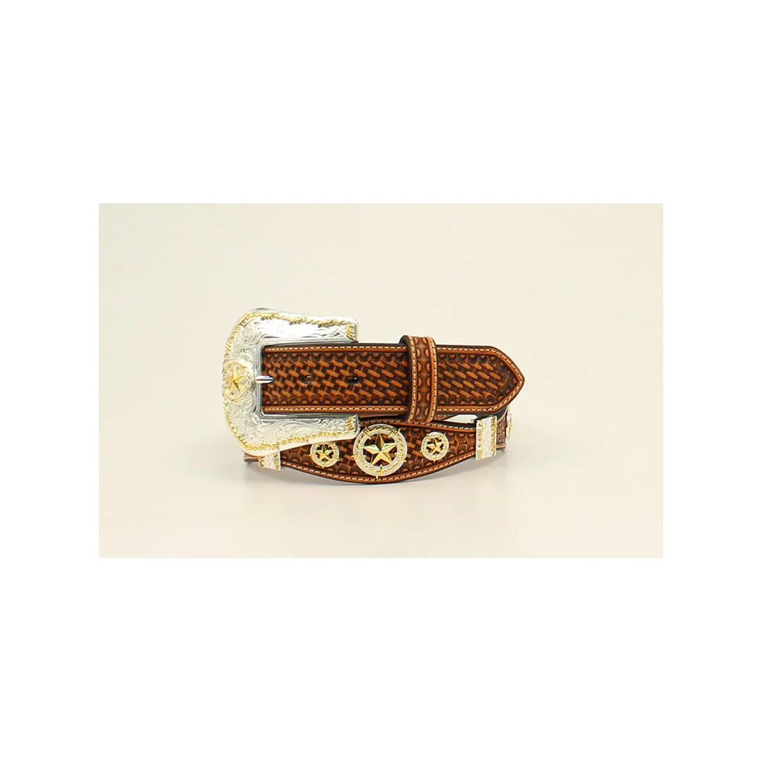 Nocona Men's Tan Embossed Concho Belt