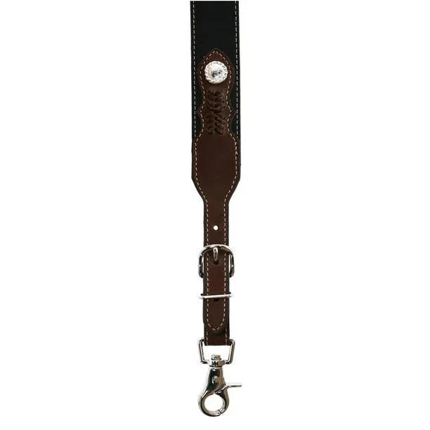 Nocona Men's Western Brown Black Leather Suspenders - Image 2