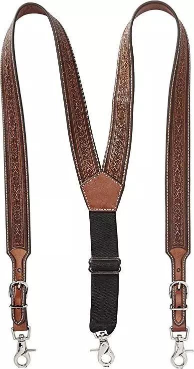 Nocona Men's Western Leather Suspenders