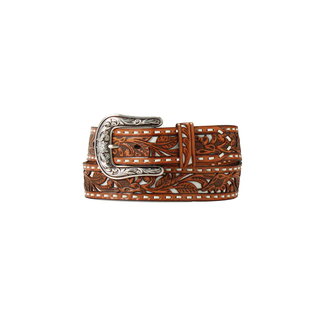 Nocona Women's Floral Filigree Glitter Underlay Belt