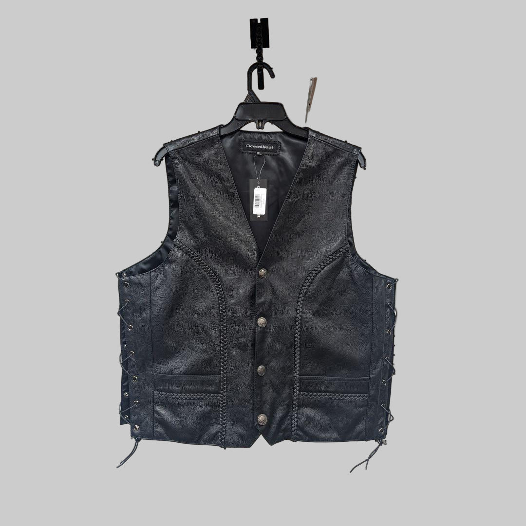 Ocean West Men's Leather Vest - Image 3