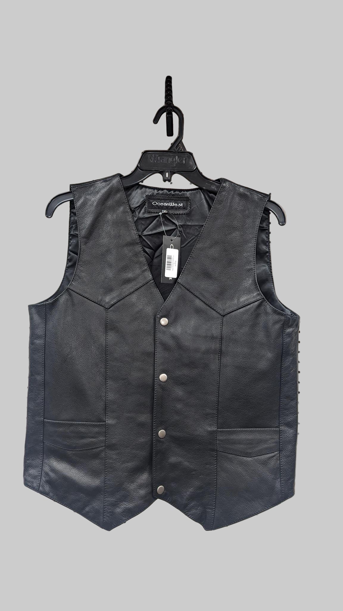 Ocean West Men's Leather Vest - Image 3