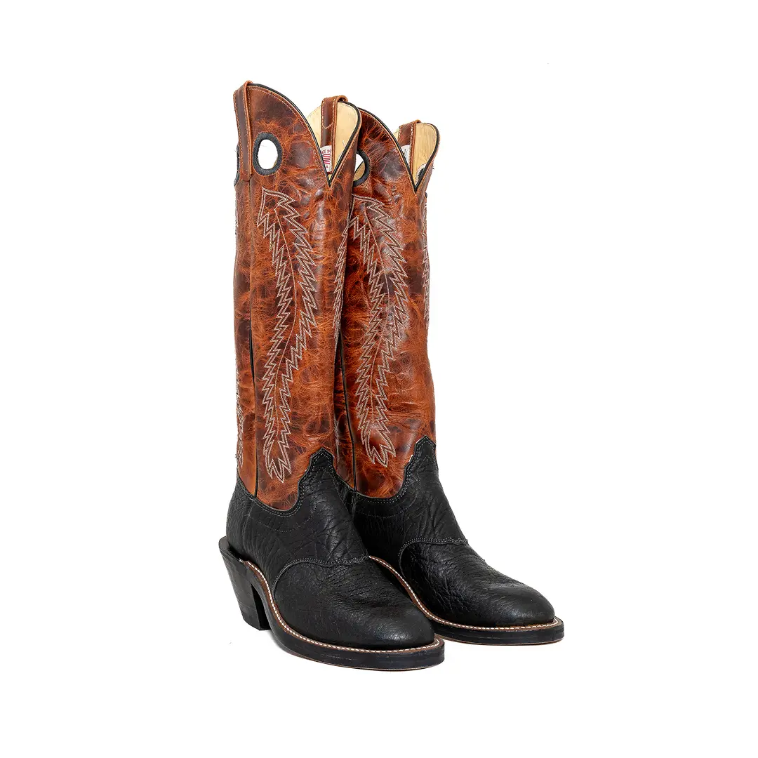 Olathe Men’s Cowboy Boots 17" Black/Rust U-Toe - Image 3
