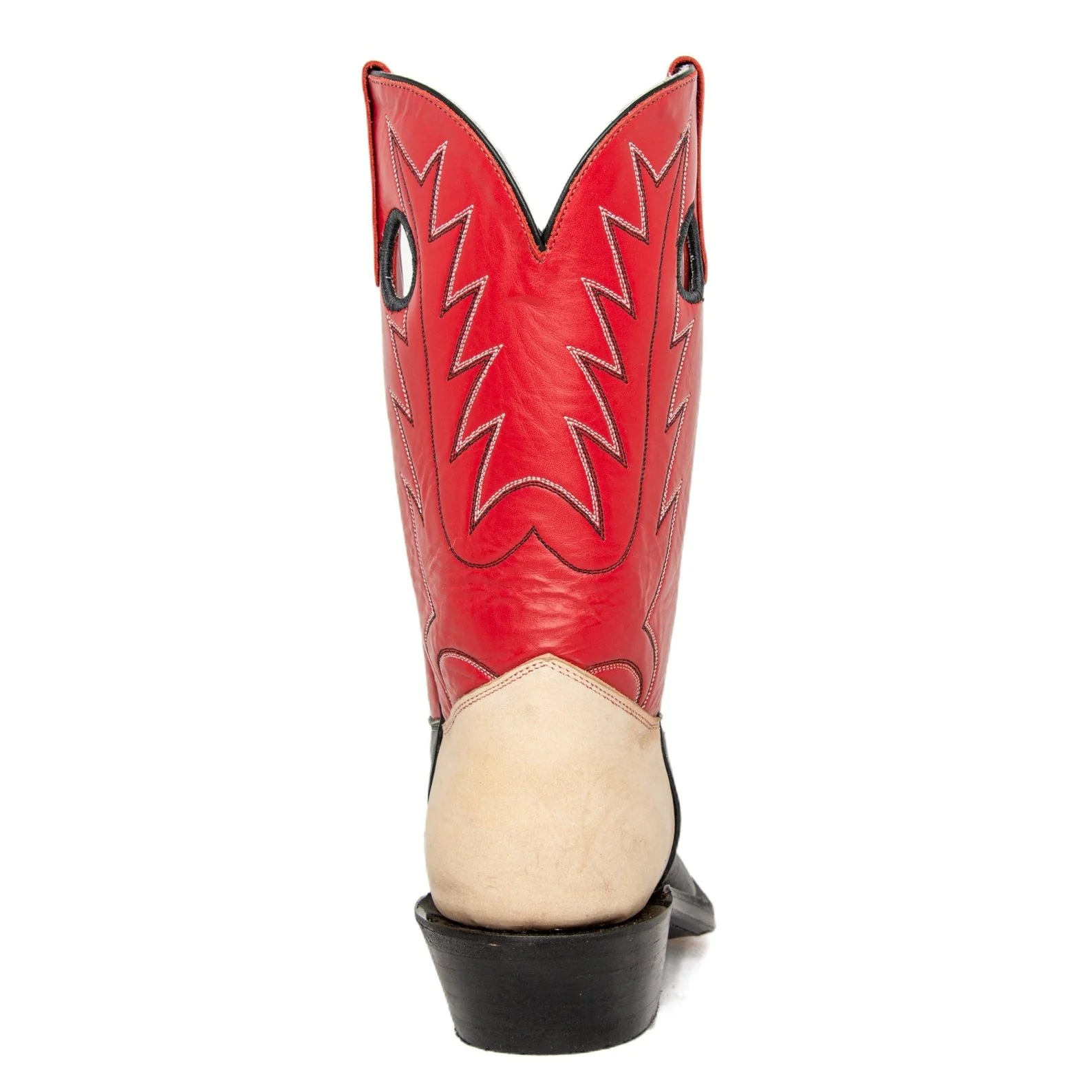Olathe Men's Cowboy Boots 11" Rough Stock Riding Heel Black/Red - Image 4