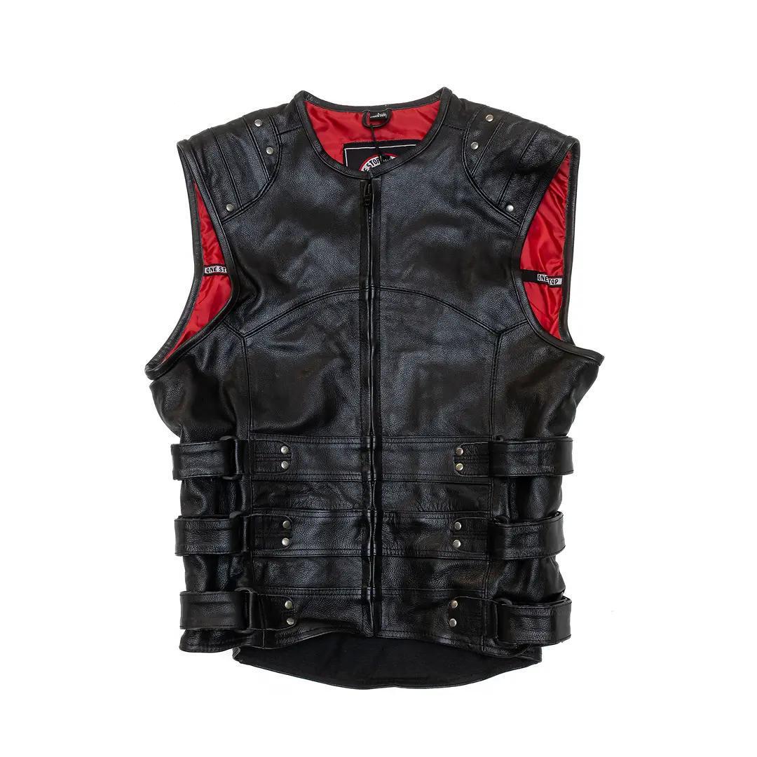 One Stop Biker Shop Men's Swat Leather Vest - CLEARANCE