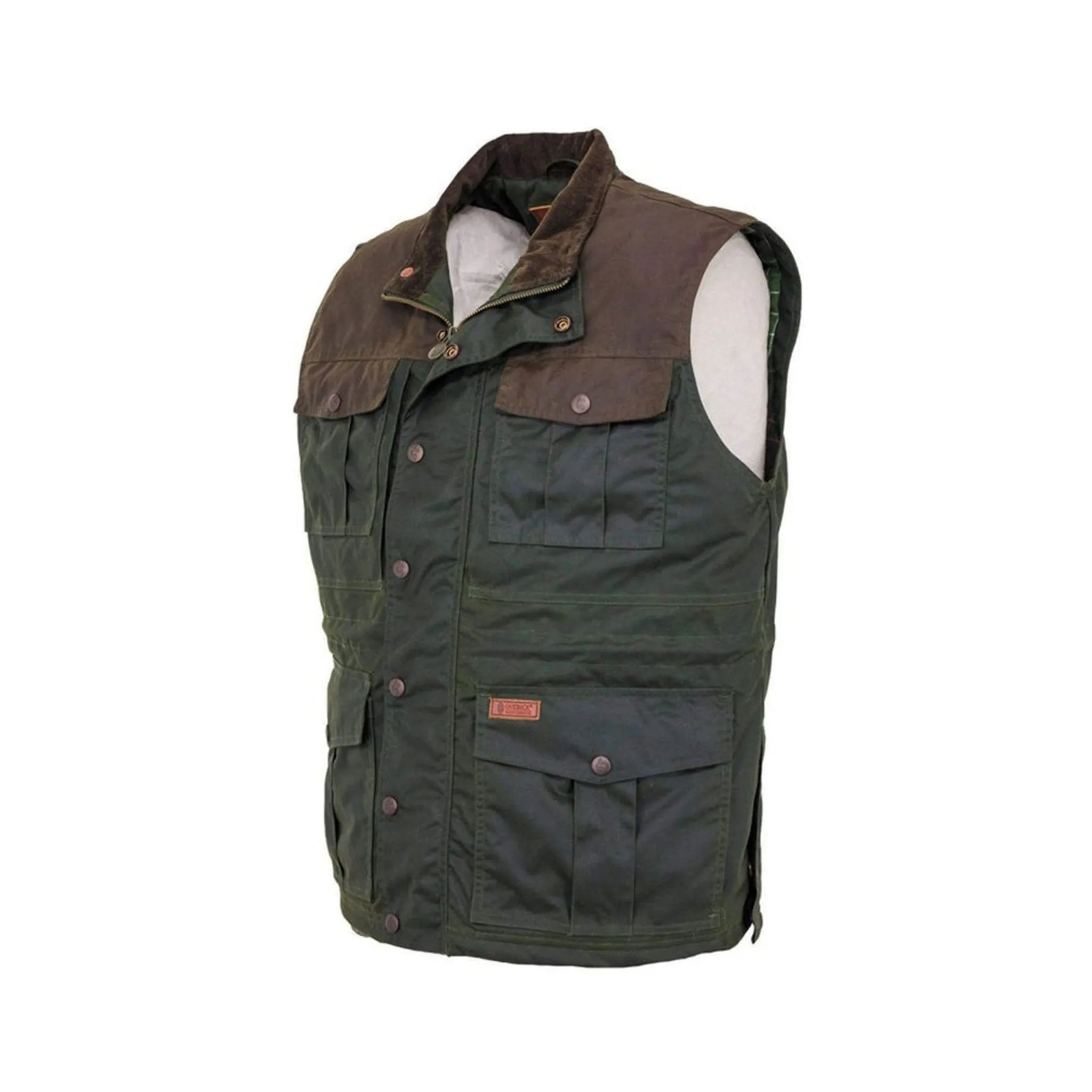 Outback Trading Company Men's Brant Dark Olive Oilskin Vest - Image 3