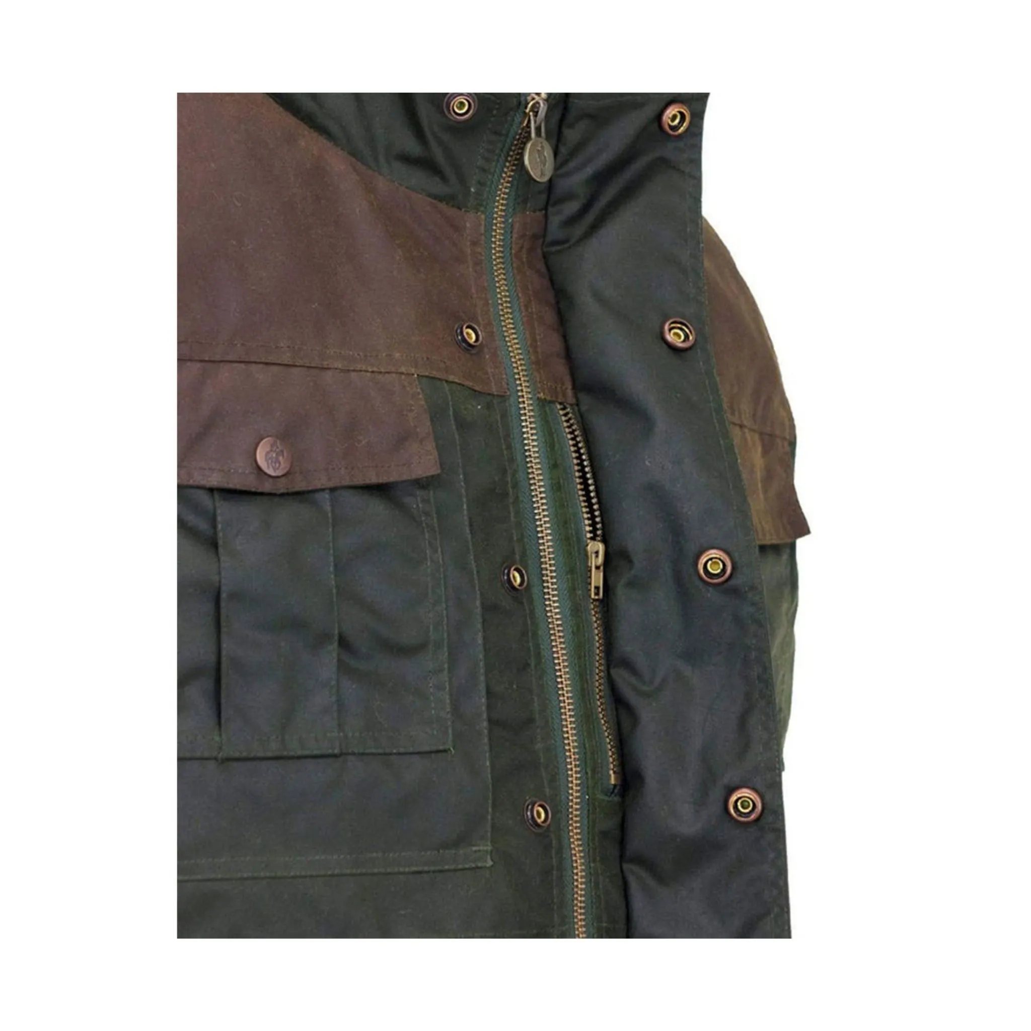 Outback Trading Company Men's Brant Dark Olive Oilskin Vest - Image 4