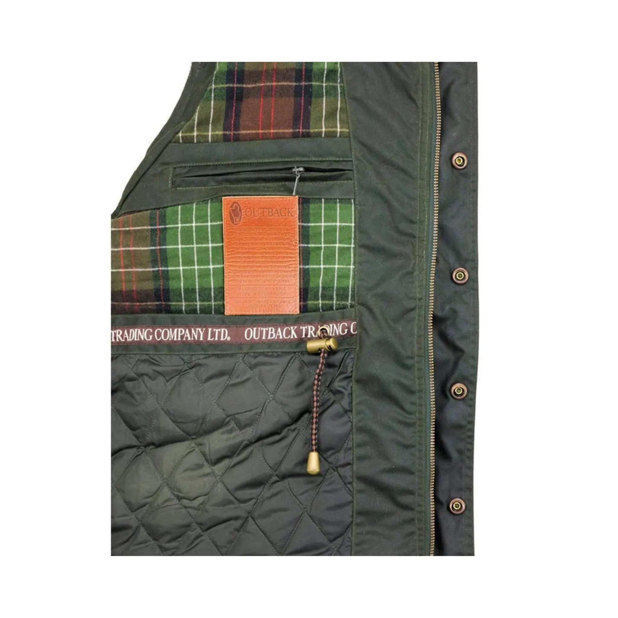 Outback Trading Company Men's Brant Dark Olive Oilskin Vest - Image 5