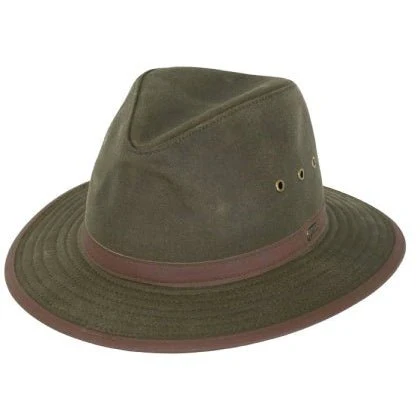 Outback Trading Unisex Hat Oil Skin 2-1/2" Brim, 4" Crown, Crushable Sage Madison