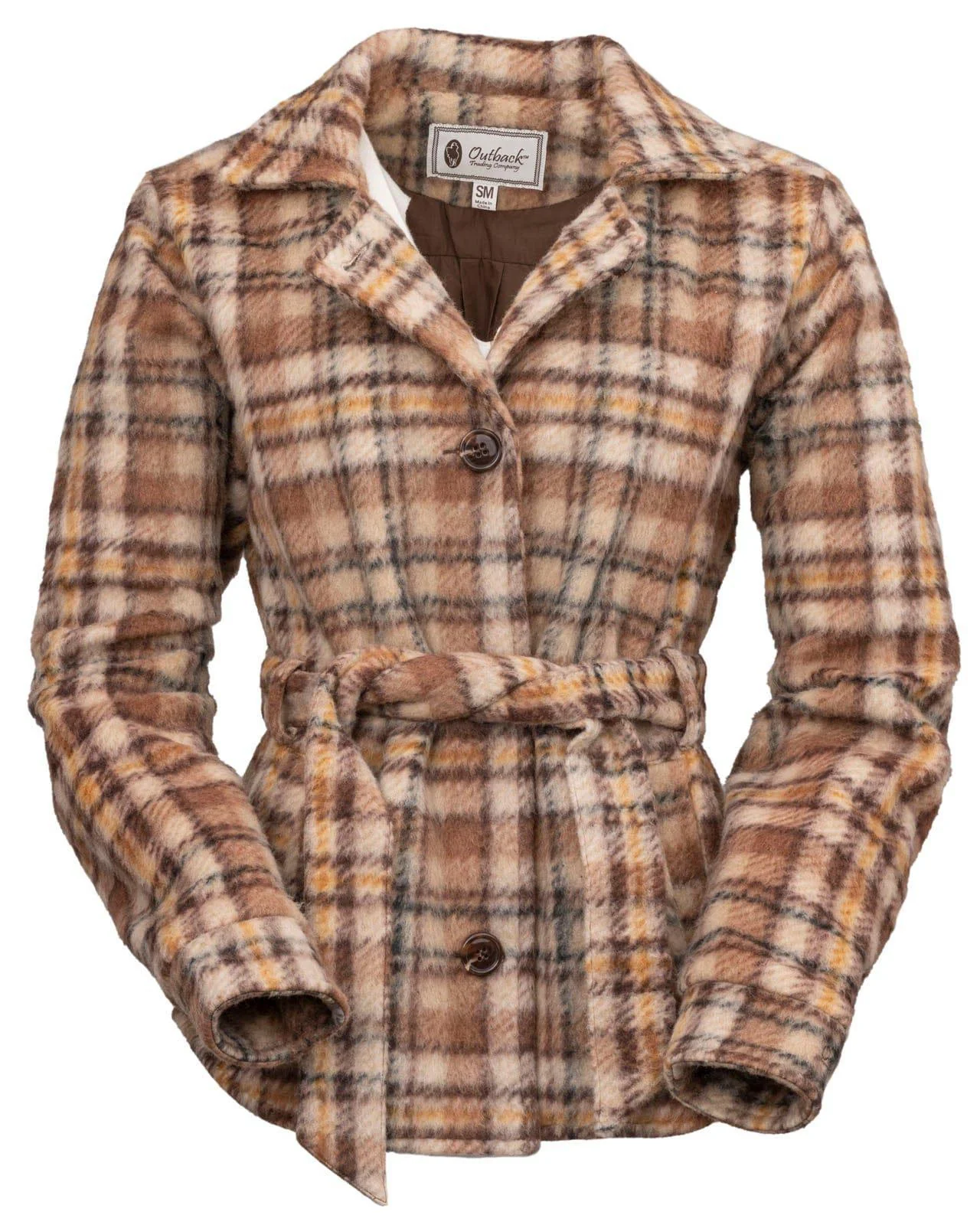 Outback Women's Evelyn Brown Plaid Jacket - CLEARANCE