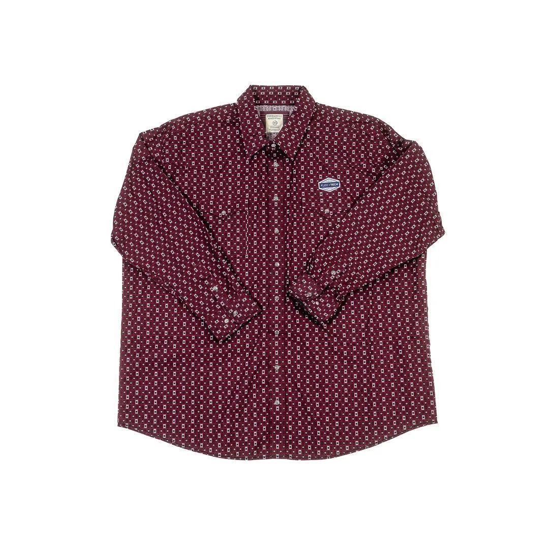Panhandle Men's Long Sleeve Rough Stock Print Burgundy - Image 3