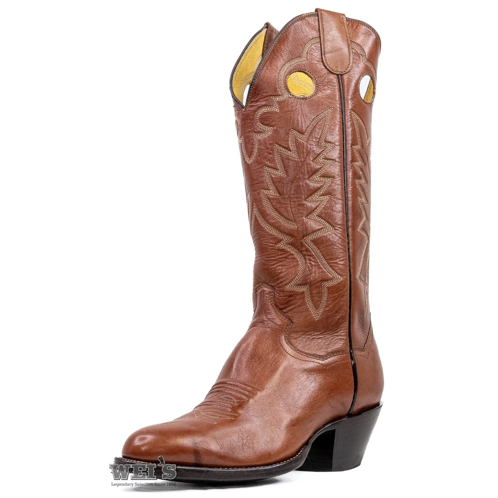 Panhandle Slim Men's Cowboy Boots 14" Yip Cowboy Heel R Toe Brown - Image 3