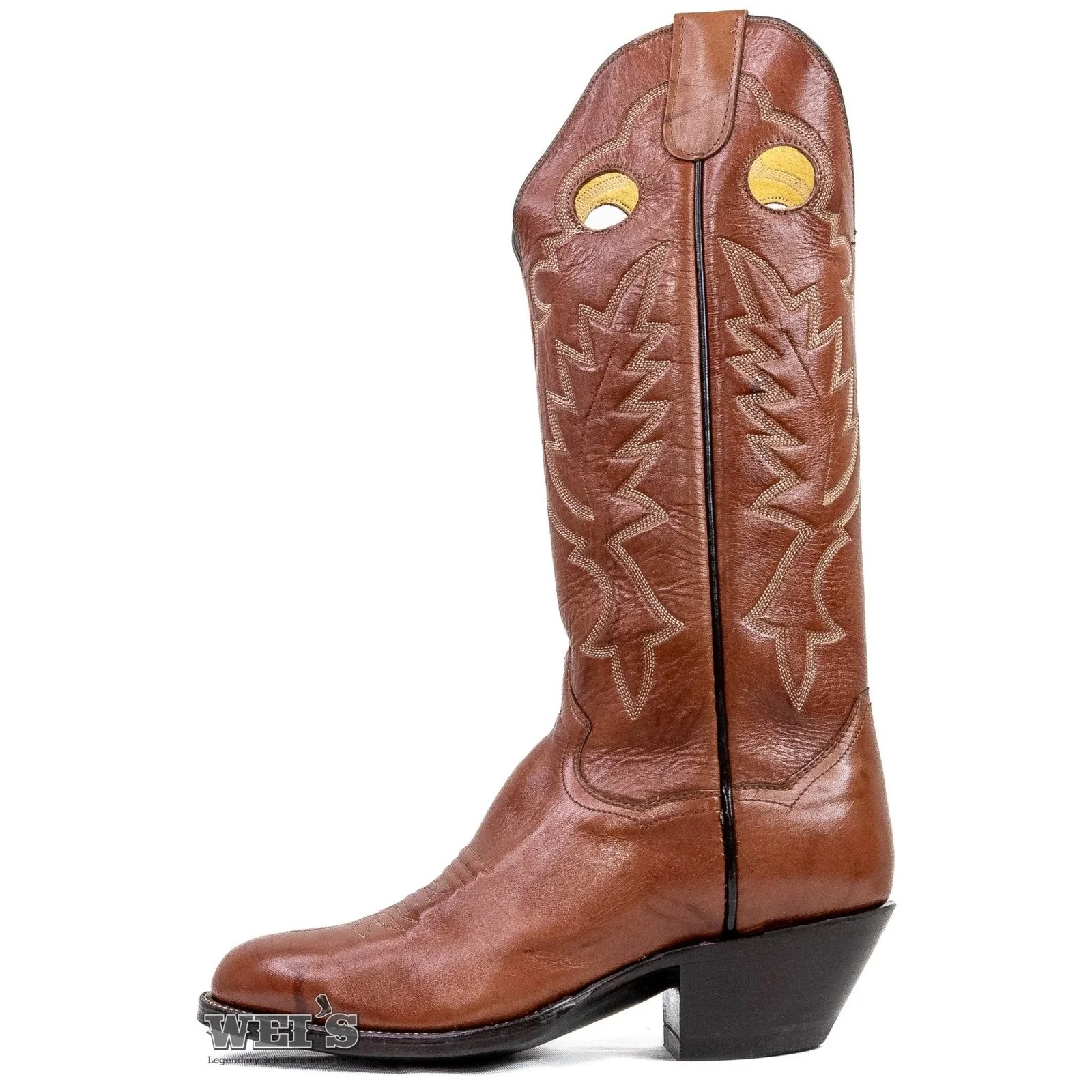 Panhandle Slim Men's Cowboy Boots 14" Yip Cowboy Heel R Toe Brown - Image 4