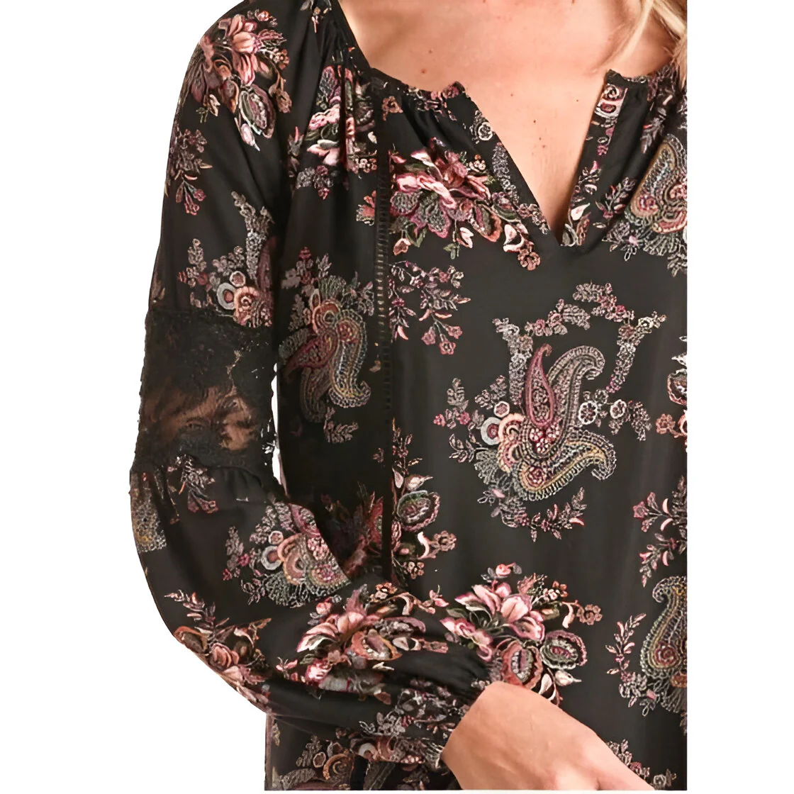 Panhandle Women's Poet Blouse Printed Long Sleeve - Image 8