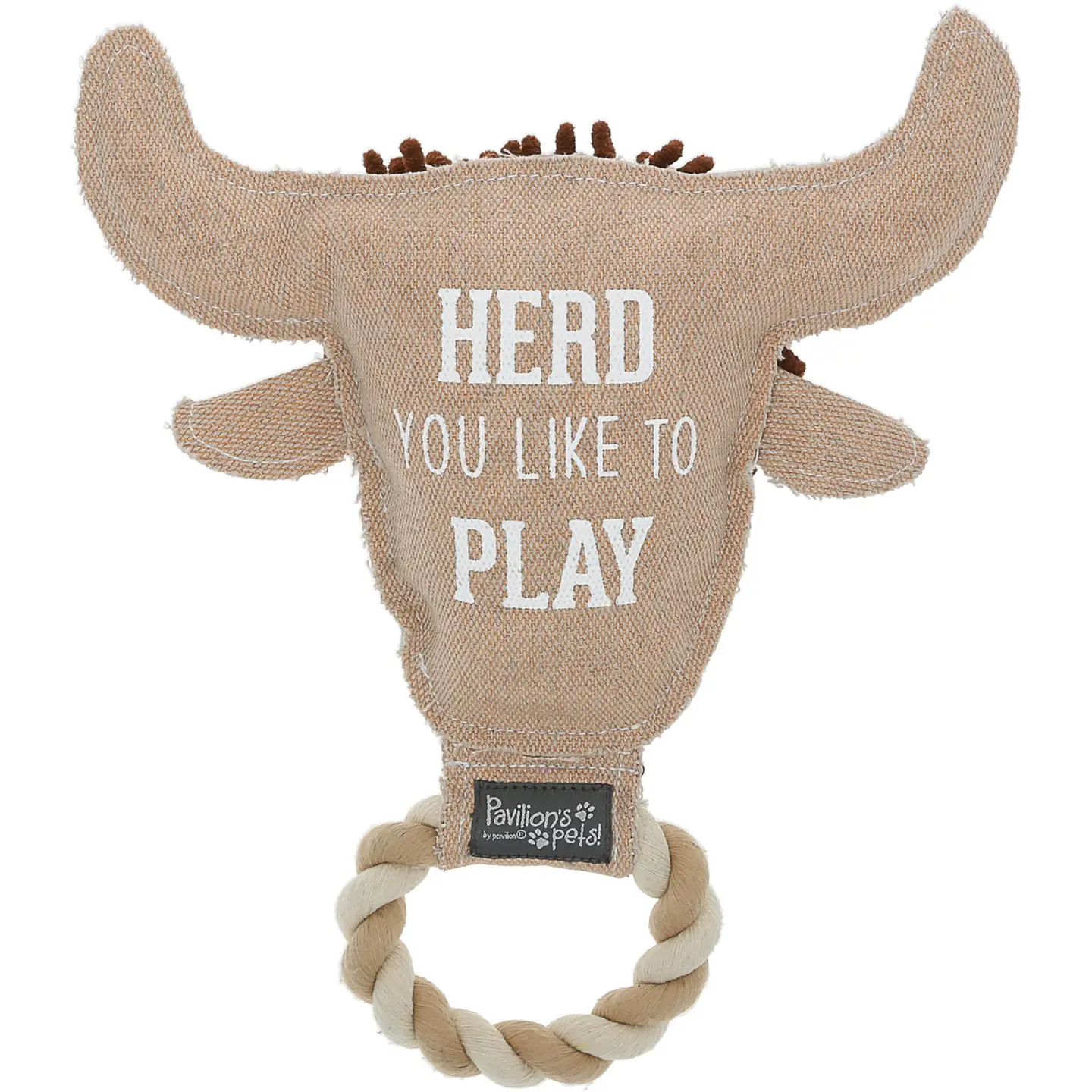 Pavilion Herd - 10.25" Canvas Dog Toy On Rope - Image 2