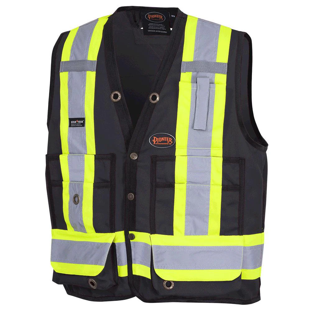 Pioneer Hi-Vis 150D Poly Twill Surveyor's Safety Vest With Snap Closure - Image 16