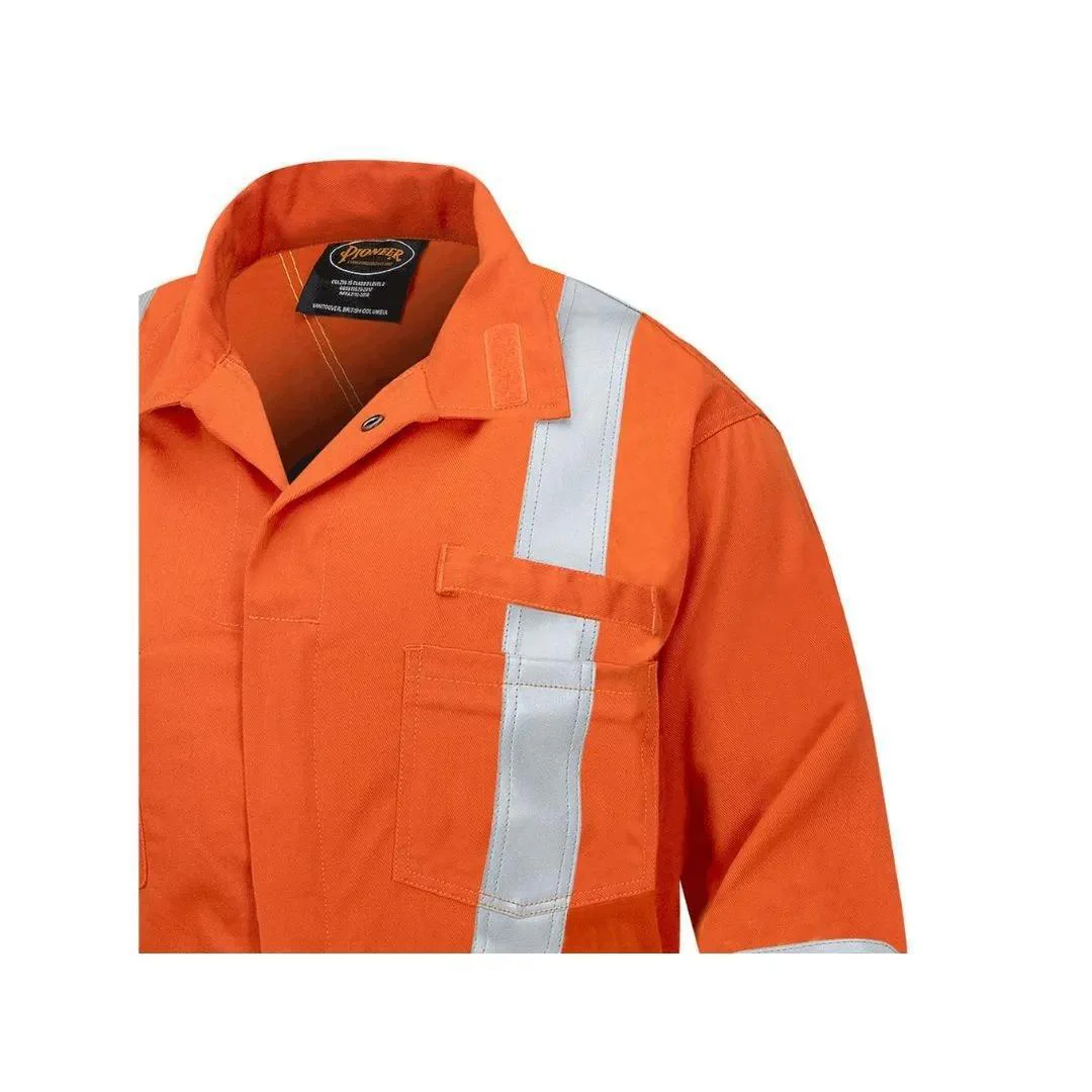 Pioneer Women's 2–Tone Poly/Cotton Safety Coveralls – Orange/Navy - Image 2