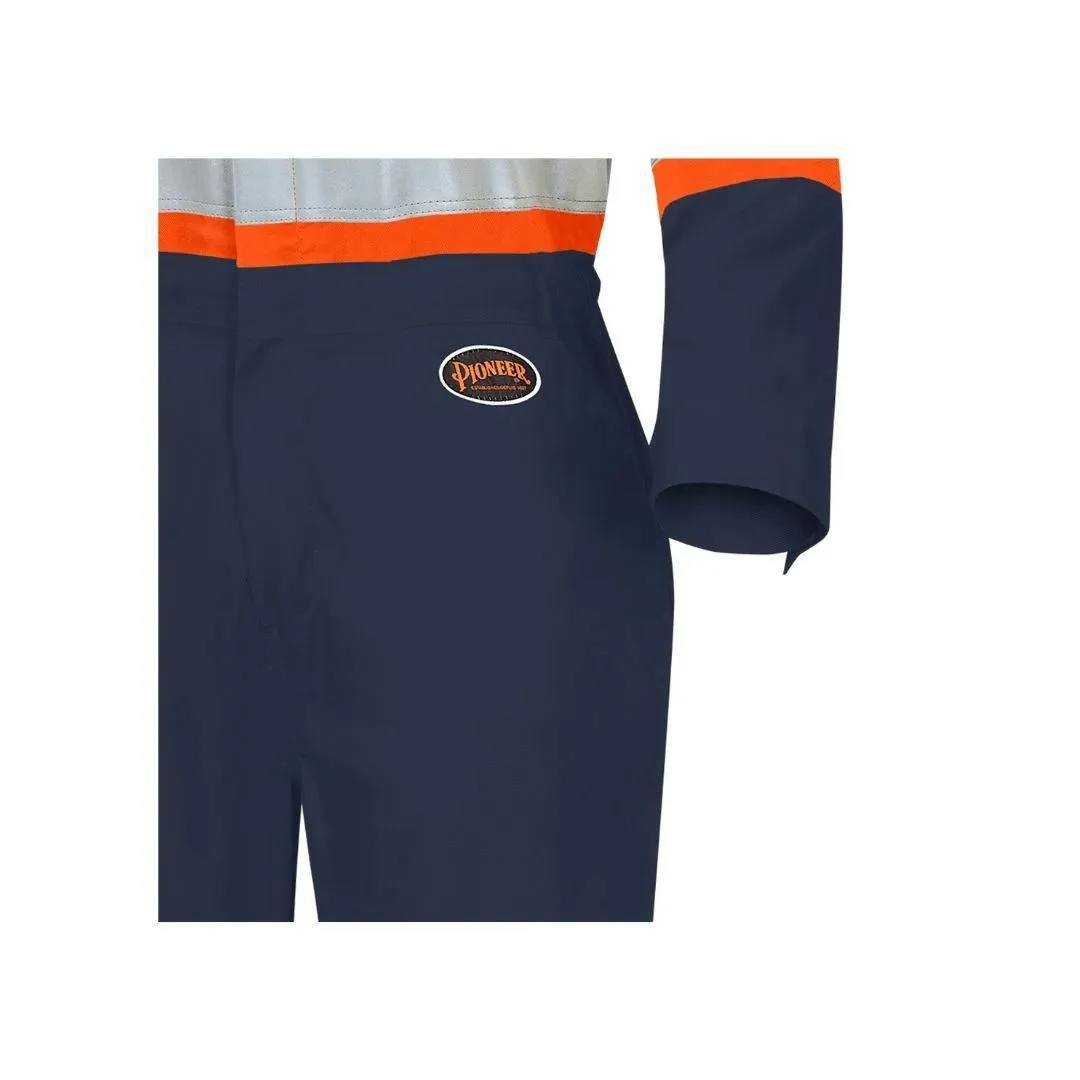 Pioneer Women's 2–Tone Poly/Cotton Safety Coveralls – Orange/Navy - Image 3