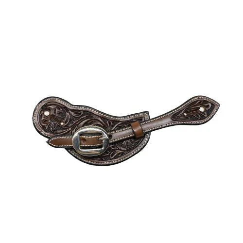 Professional's Choice Men's Chocolate Floral Buckaroo Spur Strap